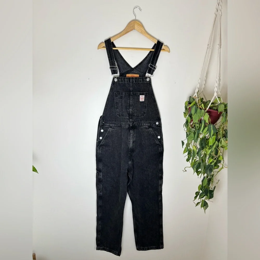 Levi's Red Tab Denim Dungarees In Washed Black